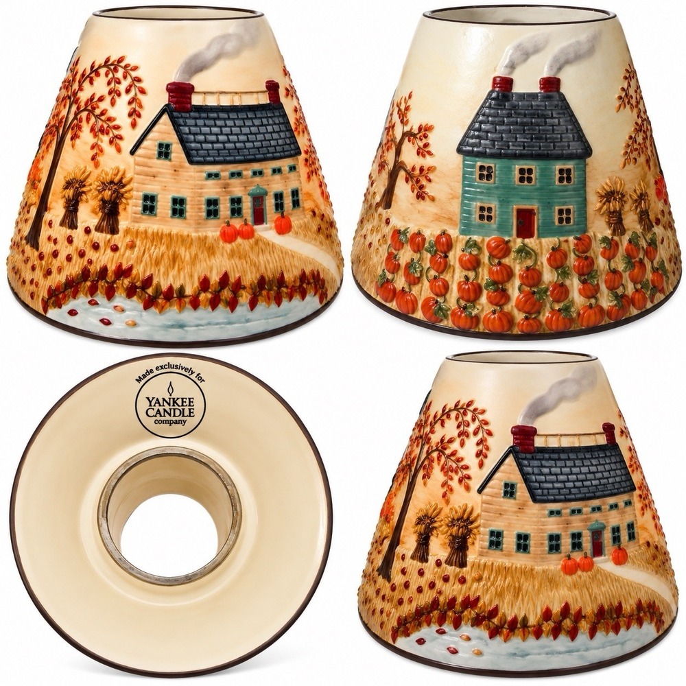 Yankee Candle Fall Farmhouse Pumpkin Apple Harvest Ceramic Large Jar Shade